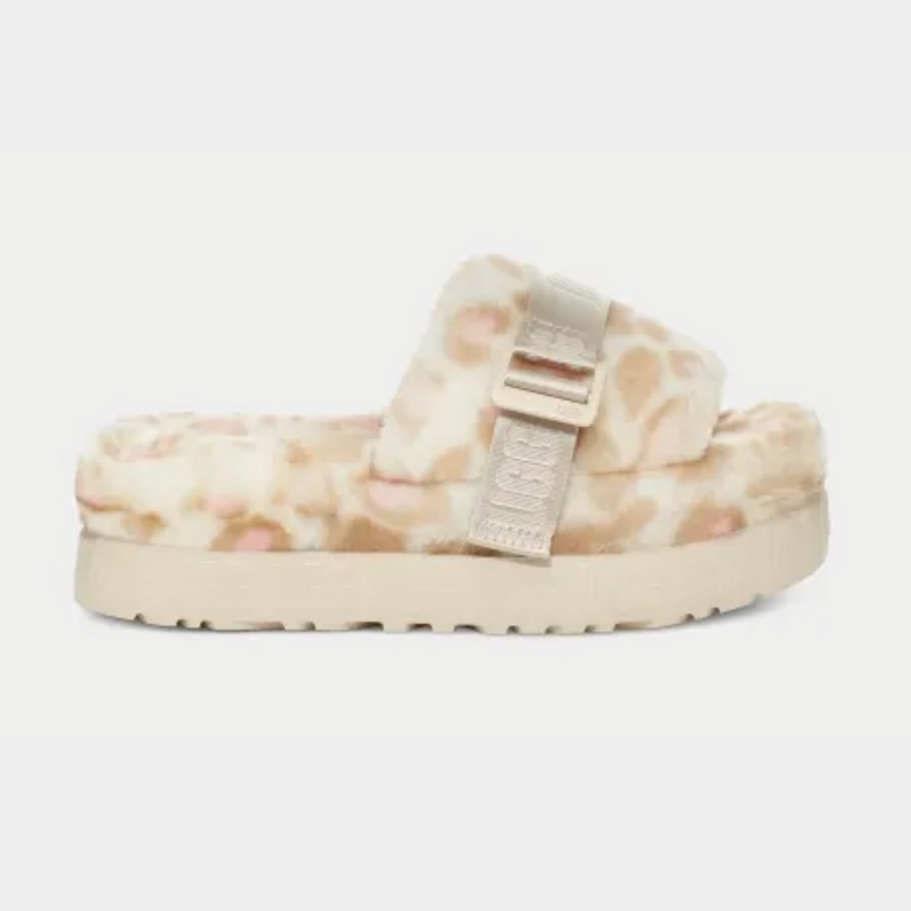 UGG Fluffita Panther Print Slide White Size 10 NWT